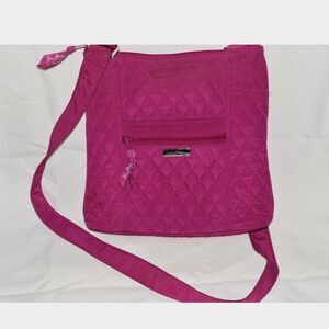 Vera Bradley Magenta Quilted Hipster Trendy Crossbody/Shoulder Bag Purse